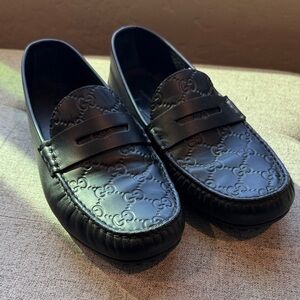 Gucci Black Embossed Loafers